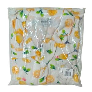 PJ Salvage Pajama Set Large Mimosa Me Drink Top/Shorts Butter Jersey Ivory 🍊🥂